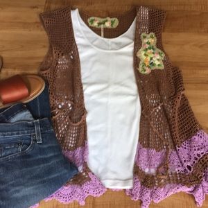 Free People Crochet Vest